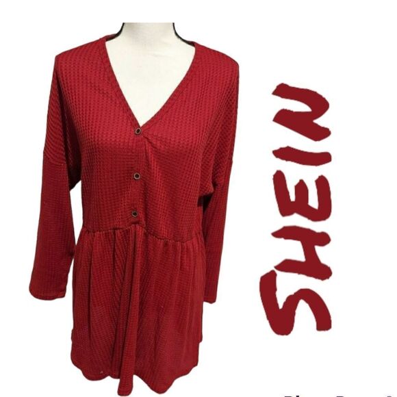 Shein curve tunic red womens plus size 2XL - Picture 1 of 6